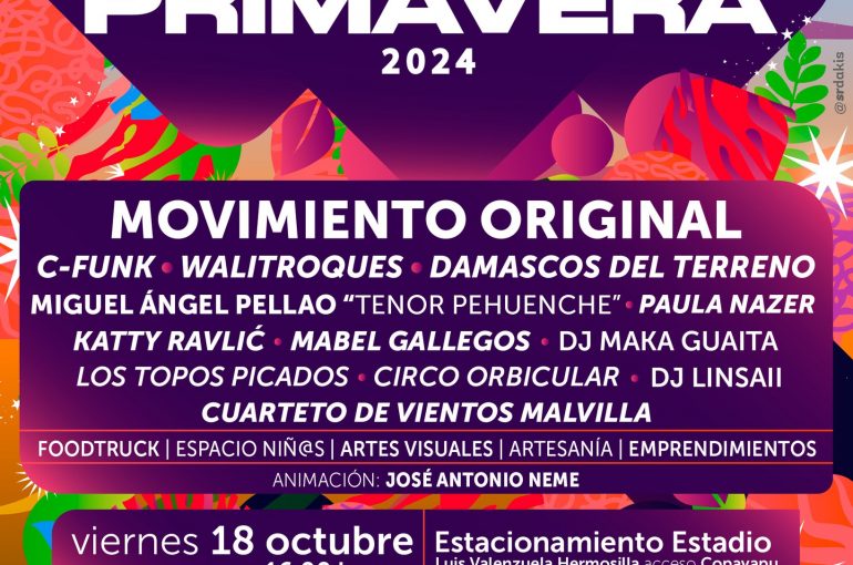 Vuelve el Festival Primavera con una completa programación de artistas regionales y nacionales